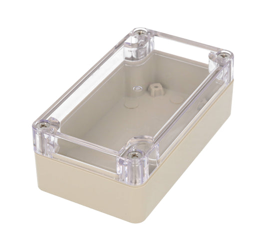 Hammond RZ0304C IP65 Water-Tight Beige ABS Enclosure, Clear Polycarbonate Lid, 115 x 65 x 40mm.