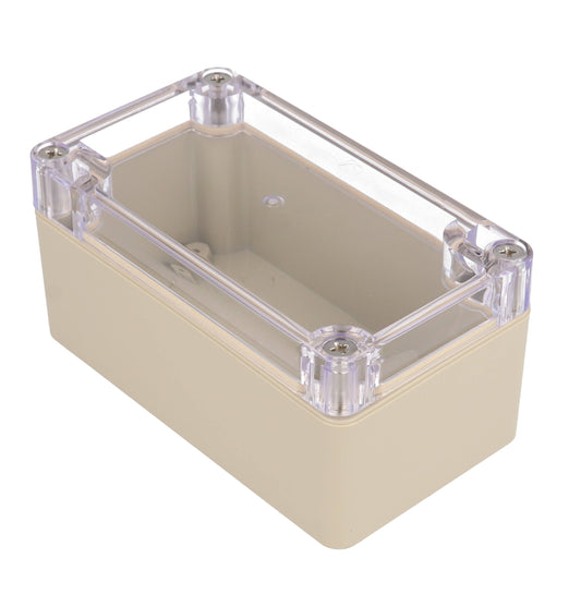 Hammond RZ0308C IP65 Water-Tight Beige ABS Enclosure, Clear Polycarbonate Lid, 115 x 65 x 55mm.