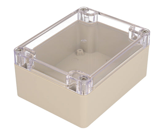 Hammond RZ0311C IP65 Water-Tight Beige ABS Enclosure, Clear Polycarbonate Lid, 115 x 90 x 55mm.