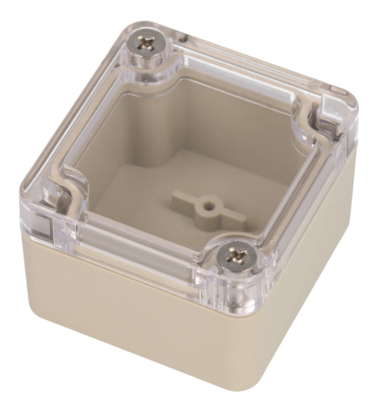 Hammond RZ0362C IP65 Water-Tight Beige ABS Enclosure, Clear Polycarbonate Lid, 52 x 50 x 35mm.