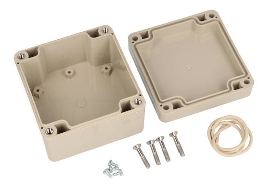 Hammond RZ0366 IP65 Water-Tight Beige ABS Enclosure, Opaque Lid, 82 x 80 x 55mm.