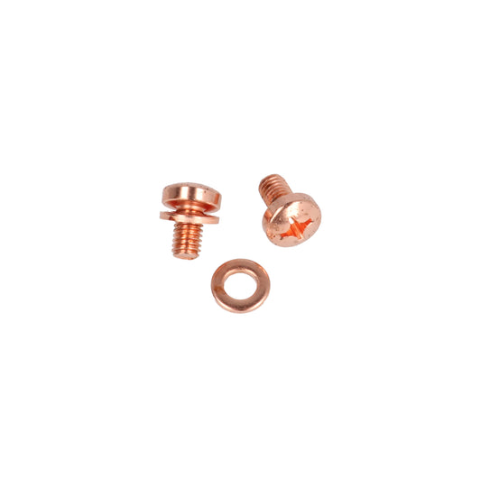 Hammond SCGM6-20 M6 x 10mm Copper Ground/Panel Screws with Washers, 20-Pack.