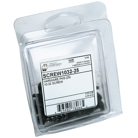 Hammond SCREW1032-25 10-32 Quadrex Phillips/Robertson Combo-Head Screws with Starter Tip and Nylon Washers, 25-Pack.