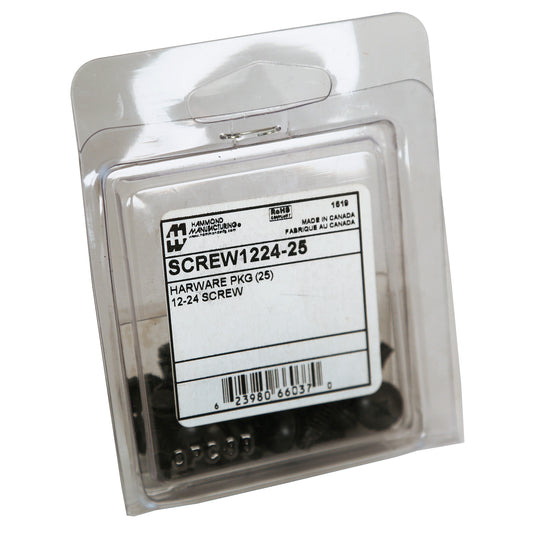 Hammond SCREW1224-25 12-24 Quadrex Phillips/Robertson Combo-Head Screws with Starter Tip and Nylon Washers, 25-Pack.