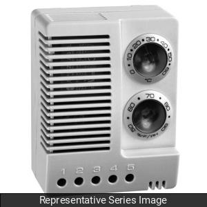 Hammond SKTH012009 Humidity/Temperature Controller, 32–140°F, 50–90% RH, 100–240 VAC, IP20, DIN Rail Mount.