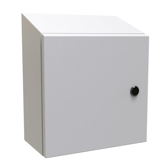 Hammond ST12126LG N4,12 Eclipse Slope Top Enclosure. - 12" x 12" x 6" - Steel/Light Gray