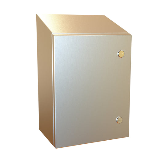 Hammond ST161208SS N4X Eclipse Slope Top Enclosure. - 16" x 12" x 8" - 304 Stainless Steel