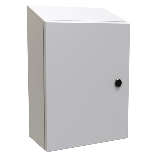 Hammond ST16126LG N4,12 Eclipse Slope Top Enclosure. - 16" x 12" x 6" - Steel/Light Gray