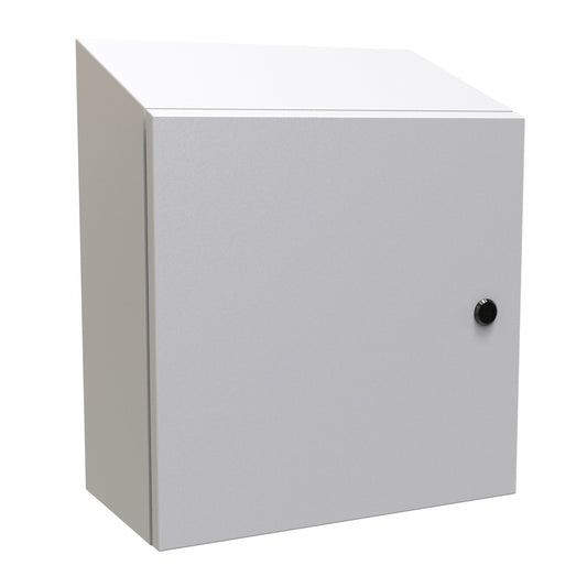 Hammond ST16168LG N4,12 Eclipse Slope Top Enclosure. - 16" x 16" x 8" - Steel/Light Gray