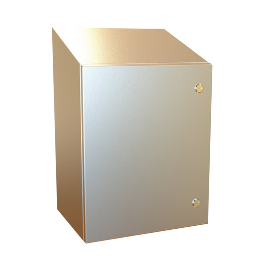 Hammond ST201612SS N4X Eclipse Slope Top Enclosure. - 20" x 16" x 12" - 304 Stainless Steel