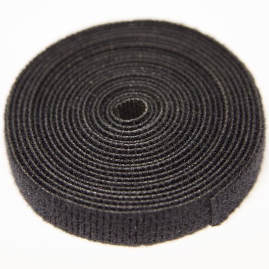 Hammond TS96 Reusable Nylon Hook-and-Loop Cable Strap Roll, 0.50" W x 96" L, Cut to Size, Black.