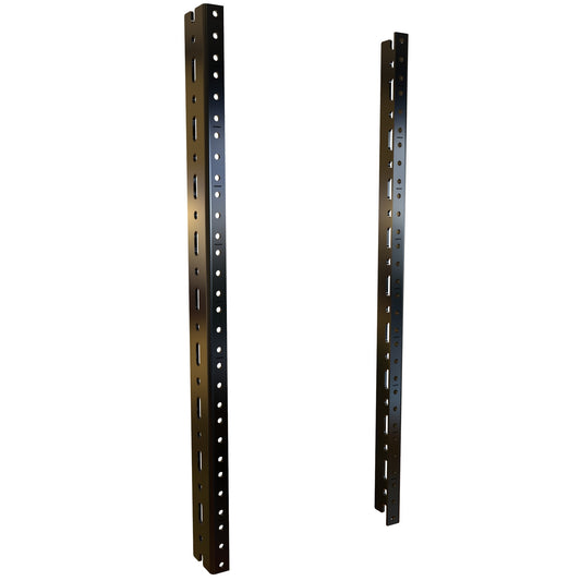 Hammond URR10U 10U Mounting Rack Rails, 12-Gauge Steel, Tapped 10-32, Black, Pair, 17.50" H x 0.62" W x 1.50" D.