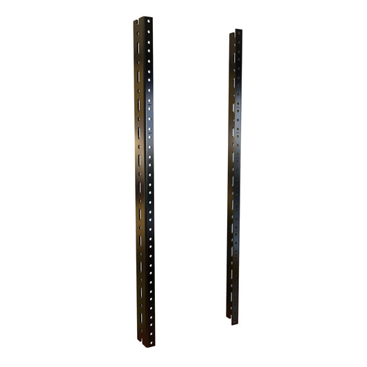 Hammond URR12U 12U Mounting Rack Rails, 12-Gauge Steel, Tapped 10-32, Black, Pair, 21.00" H x 0.62" W x 1.50" D.