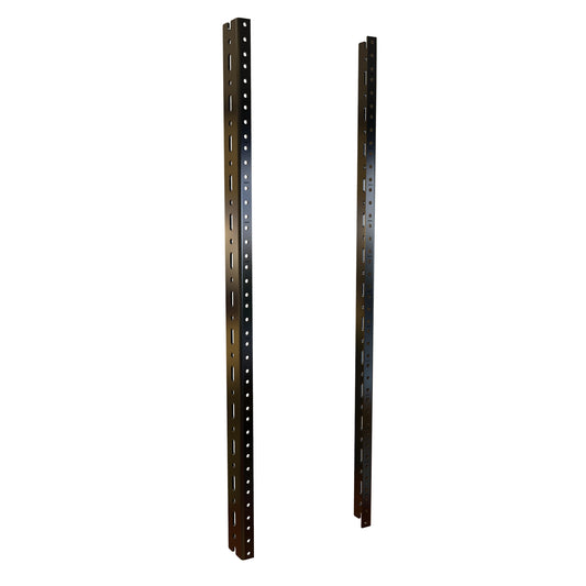 Hammond URR14U 14U Mounting Rack Rails, 12-Gauge Steel, Tapped 10-32, Black, Pair, 24.50" H x 0.62" W x 1.50" D.