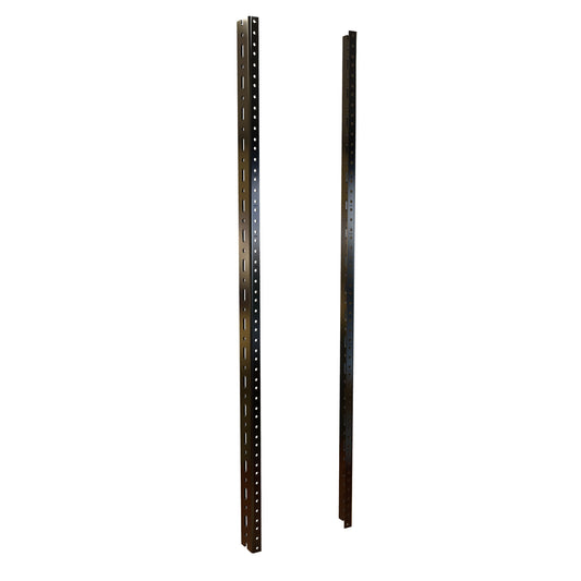Hammond URR18U 18U Mounting Rack Rails, 12-Gauge Steel, Tapped 10-32, Black, Pair, 31.50" H x 0.62" W x 1.50" D.