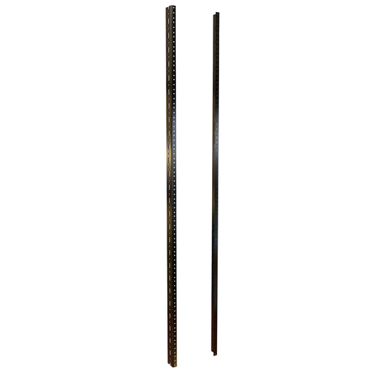 Hammond URR27U 27U Mounting Rack Rails, 12-Gauge Steel, Tapped 10-32, Black, Pair, 47.25" H x 0.62" W x 1.50" D.