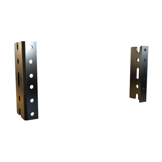 Hammond URR2U 2U Mounting Rack Rails, 12-Gauge Steel, Tapped 10-32, Black, Pair, 3.50" H x 0.62" W x 1.50" D.