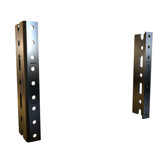 Hammond URR3U 3U Mounting Rack Rails, 12-Gauge Steel, Tapped 10-32, Black, Pair, 5.25" H x 0.62" W x 1.50" D.