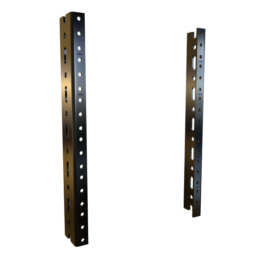 Hammond URR6U 6U Mounting Rack Rails, 12-Gauge Steel, Tapped 10-32, Black, Pair, 10.50" H x 0.62" W x 1.50" D.