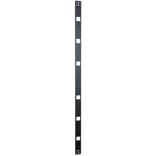 Hammond VCT77 44U Vertical Cable Tray, 16-Gauge Steel, Black, 77.00" H x 3.00" W x 0.50" D.