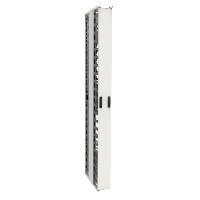 Hammond VFMMD6WH 44U Double-Sided High-Density Vertical Cable Manager with Covers, White, 81.00" H x 6.00" W x 24.50" D.