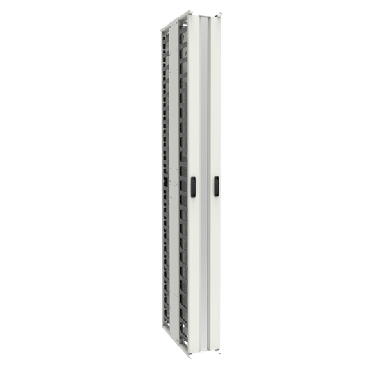 Hammond VFMMD8WH 44U Double-Sided High-Density Vertical Cable Manager with Covers, White, 81.00" H x 8.00" W x 24.50" D.