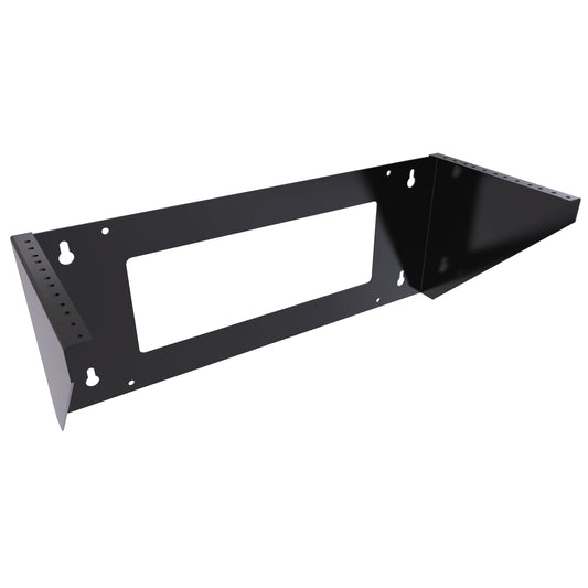 Hammond VPB194UBK 4U Low-Profile Vertical Wall-Mount Rack, 19" Equipment, 14-Gauge Steel, Black, 135 lb Capacity, 7.69" H x 19.19" W x 7.69" D.