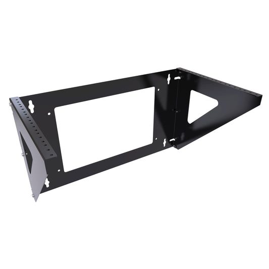 Hammond VPB196UBK 6U Low-Profile Vertical Wall-Mount Rack, 19" Equipment, 14-Gauge Steel, Black, 135 lb Capacity, 11.19" H x 19.19" W x 11.19" D.