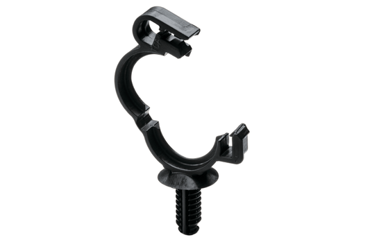 Hellermann Tyton 151-00621 Convoluted Tubing Clip, 0.63" Max Bundle Diameter, 0.02" - 0.50" Panel Thick, PA66HIRHSUV, Black, 1500/box