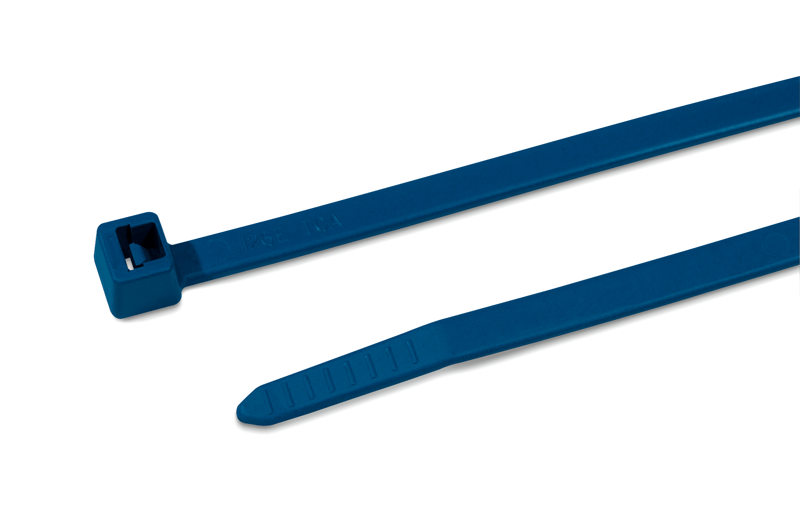 Hellermann Tyton 111-00830 Metal Content Tie, 8" Long, 50lb Tensile Strength, PA66MP, Blue, 100/pkg