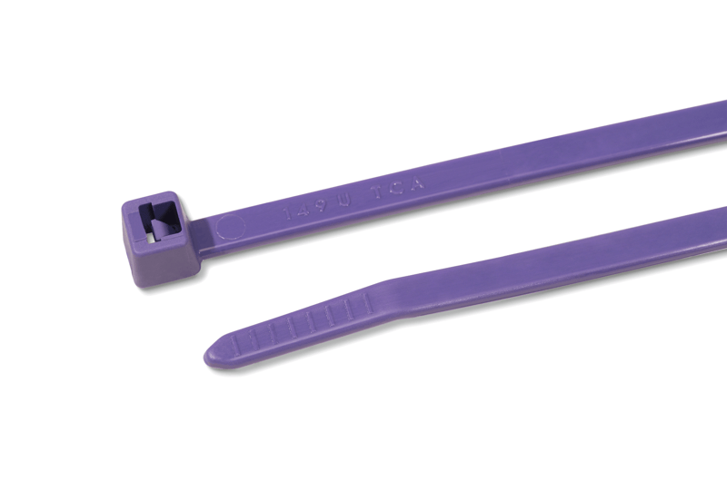 Hellermann Tyton 111-01935 Cable Tie, 4" Long, UL Rated, 18lb Tensile Strength, PA66, Purple, 100/pkg