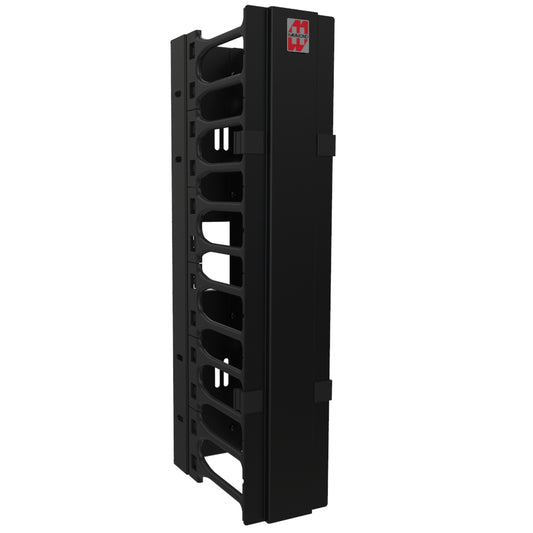 Hammond WRCM12U4BK 12U Vertical Cable Manager for Wall-Mount Racks, 16-Gauge Steel with Snap-On Door, Black, 21.00" H x 4.48" W x 8.74" D.