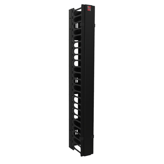 Hammond WRCM24U4BK 24U Vertical Cable Manager for Wall-Mount Racks, 16-Gauge Steel with Snap-On Door, Black, 42.00" H x 4.48" W x 8.74" D.