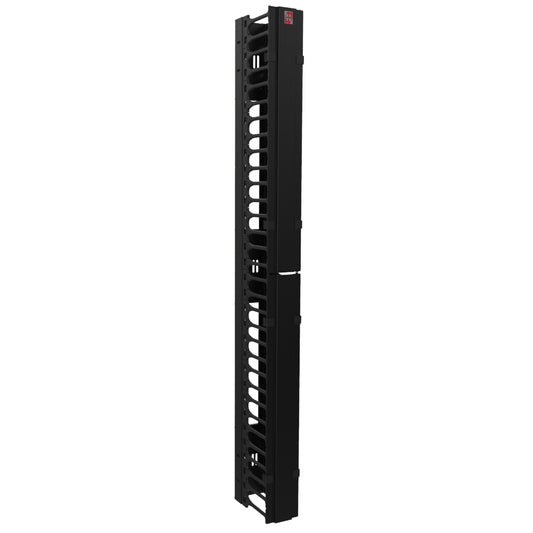 Hammond WRCM32U4BK 32U Vertical Cable Manager for Wall-Mount Racks, 16-Gauge Steel with Snap-On Door, Black, 56.00" H x 4.48" W x 8.74" D.