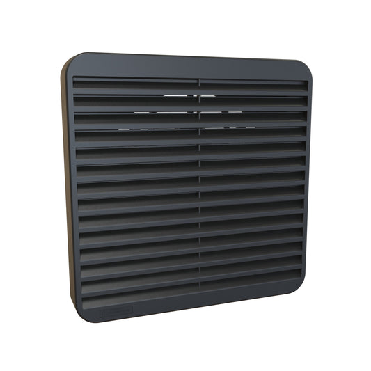 Hammond XPFA150BK Filter Fan Grill with Synthetic Filter, Flame-Retardant ABS, Black, IP5X, 7.72" x 7.72" x 0.94", for 6.00" (150mm) Square Fan.