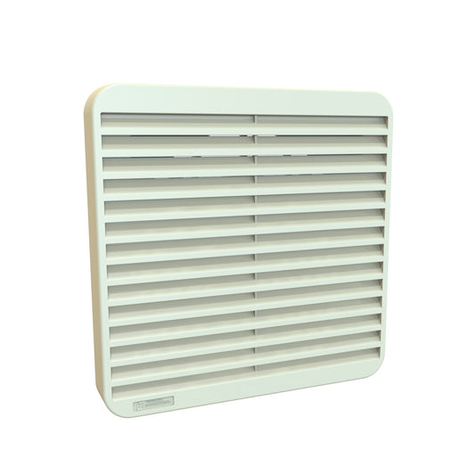Hammond XPFA150CG Filter Fan Grill with Synthetic Filter, Flame-Retardant ABS, Gray/Beige, IP5X, 7.72" x 7.72" x 0.94", for 6.00" (150mm) Square Fan.