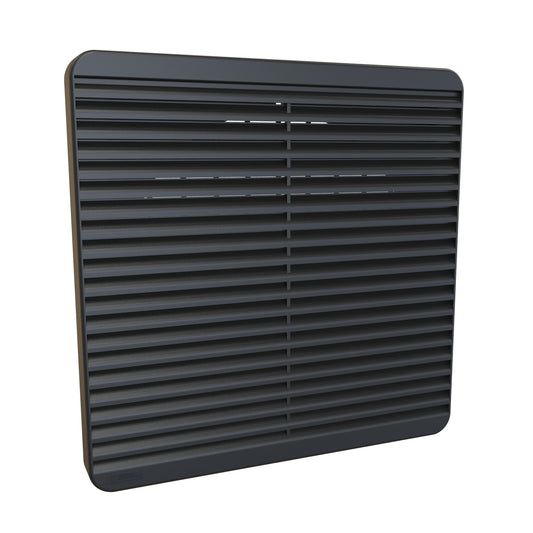 Hammond XPFA254BK Filter Fan Grill with Synthetic Filter, Flame-Retardant ABS, Black, IP5X, 12.00" x 12.00" x 0.94", for 10.00" (254mm) Square Fan.