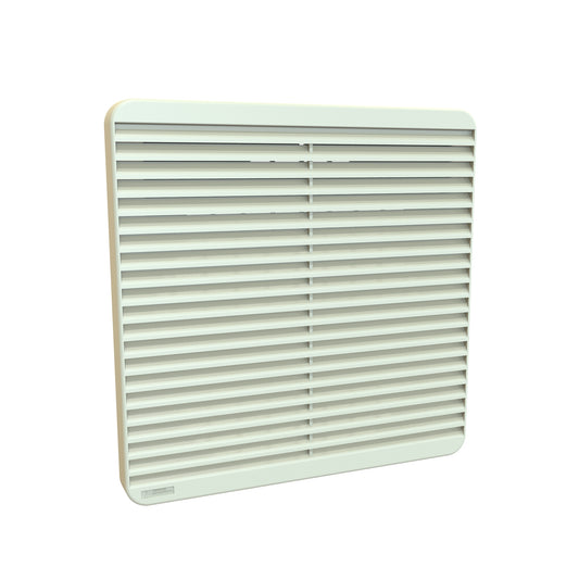 Hammond XPFA254CG Filter Fan Grill with Synthetic Filter, Flame-Retardant ABS, Gray/Beige, IP5X, 12.00" x 12.00" x 0.94", for 10.00" (254mm) Square Fan.