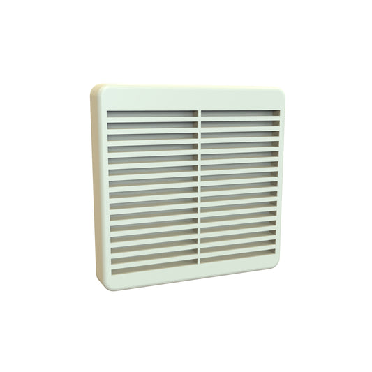 Hammond XPFA80CG Filter Fan Grill with Synthetic Filter, Flame-Retardant ABS, Gray/Beige, IP5X, 4.14" x 4.14" x 0.63", for 3.15" (80mm) Square Fan.