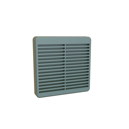 Hammond XPFA80GY Filter Fan Grill with Synthetic Filter, Flame-Retardant ABS, ANSI 61 Gray, IP5X, 4.14" x 4.14" x 0.63", for 3.15" (80mm) Square Fan.