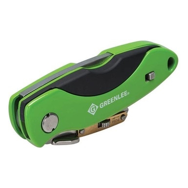 GREENLEE 0652-23 HEAVY DUTY FOLDING UTILITY KNIFE, ALUMINUM HOUSING WITH  BUILT-IN BLADE STORAGE